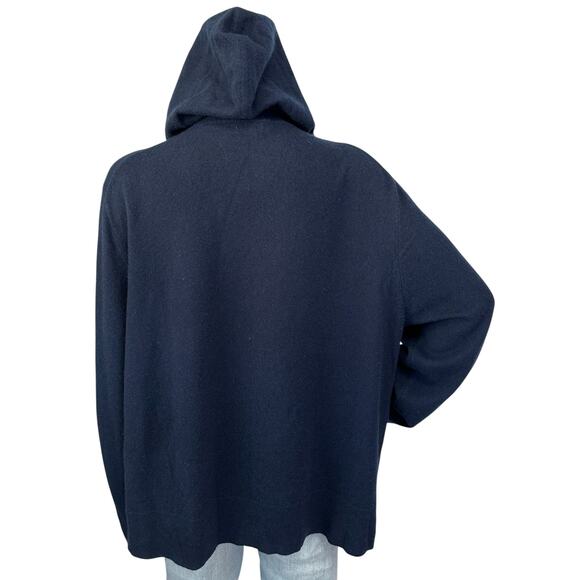 J. Crew Everyday Pure Cashmere Zip-Front Hoodie Navy Blue J6632 Size XXL - Picture 5 of 13